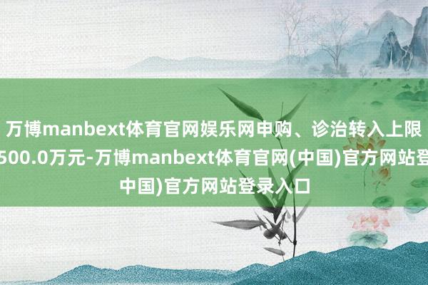 万博manbext体育官网娱乐网申购、诊治转入上限金额为500.0万元-万博manbext体育官网(中国)官方网站登录入口