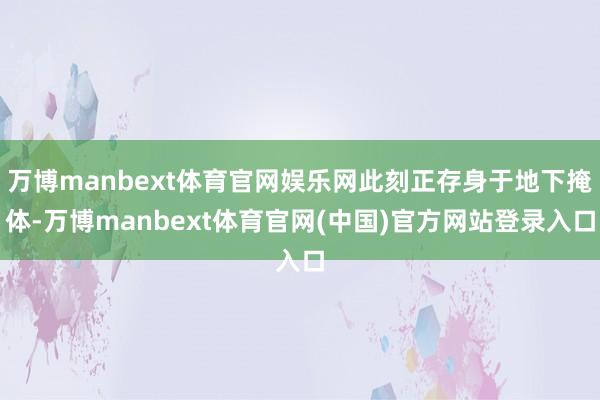 万博manbext体育官网娱乐网此刻正存身于地下掩体-万博manbext体育官网(中国)官方网站登录入口