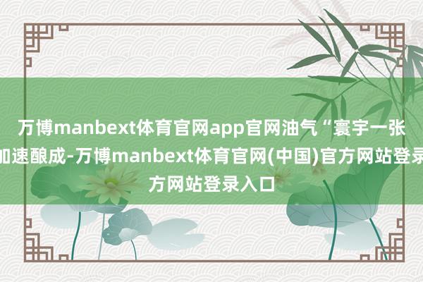 万博manbext体育官网app官网油气“寰宇一张网”加速酿成-万博manbext体育官网(中国)官方网站登录入口