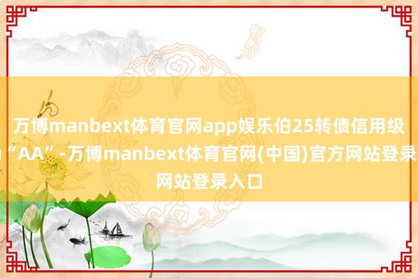 万博manbext体育官网app娱乐伯25转债信用级别为“AA”-万博manbext体育官网(中国)官方网站登录入口